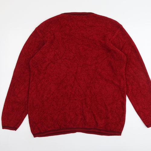 Fay Louise Womens Red Round Neck Viscose Pullover Jumper Size L