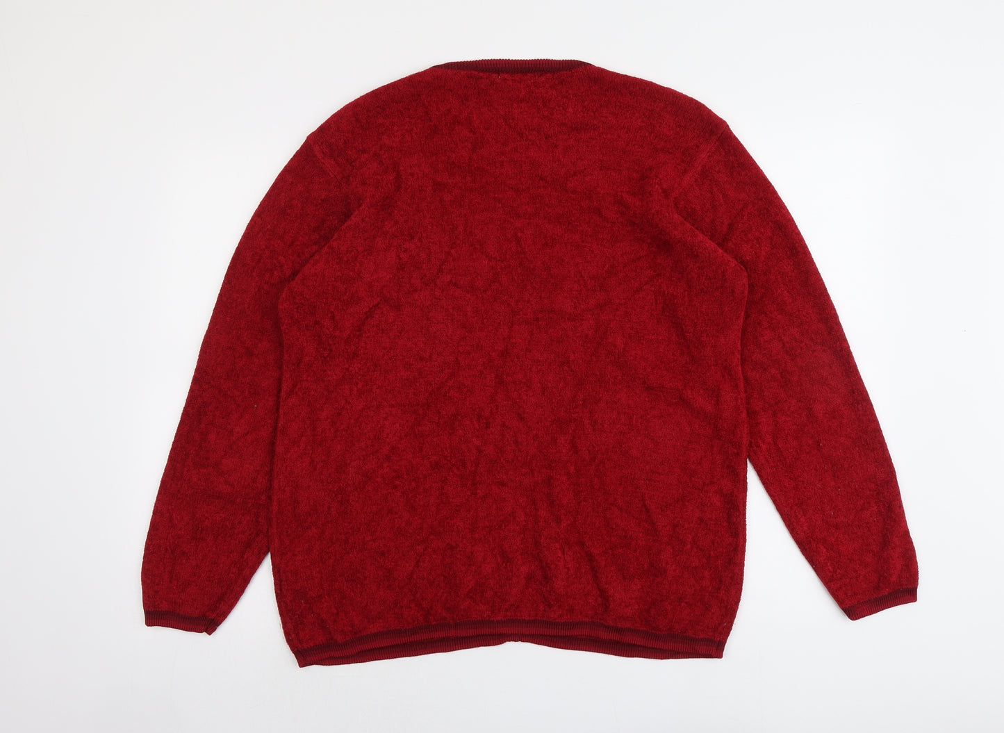 Fay Louise Womens Red Round Neck Viscose Pullover Jumper Size L