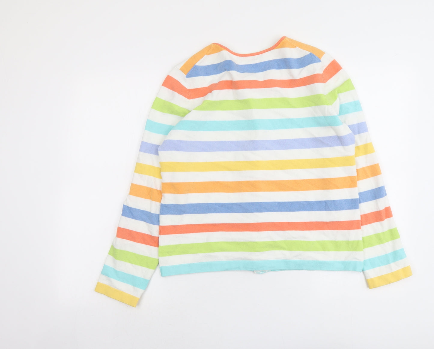 Orvis Womens Multicoloured Round Neck Striped Cotton Cardigan Jumper Size M