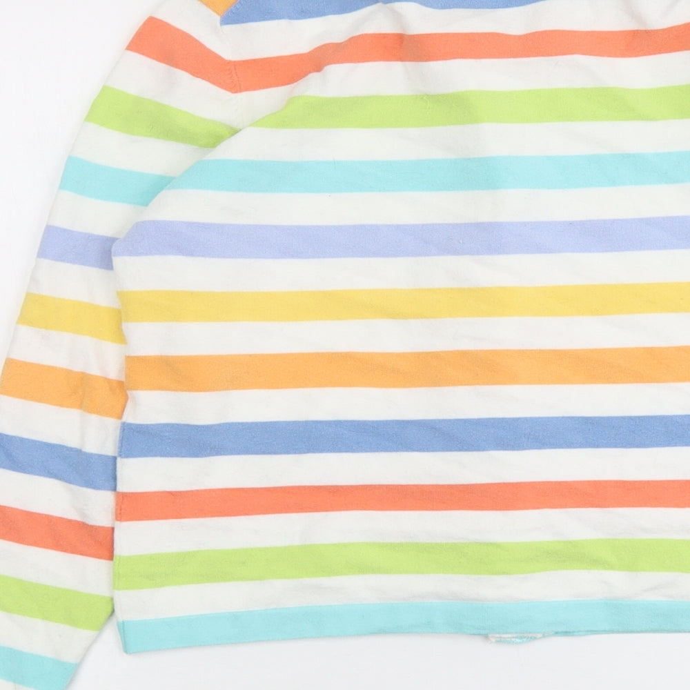 Orvis Womens Multicoloured Round Neck Striped Cotton Cardigan Jumper Size M