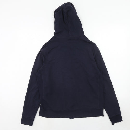 Marks and Spencer Womens Blue Cotton Full Zip Hoodie Size 16 Zip