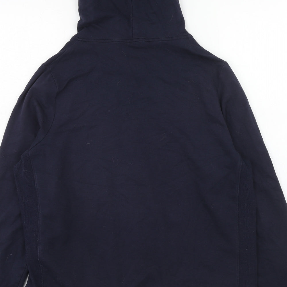 Marks and Spencer Womens Blue Cotton Full Zip Hoodie Size 16 Zip