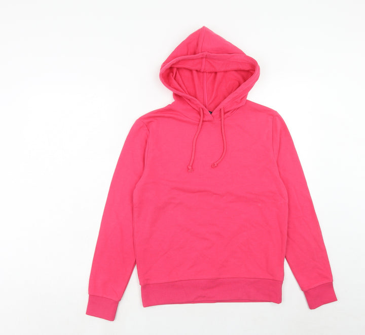 Marks and Spencer Womens Pink Cotton Pullover Hoodie Size 6 Pullover