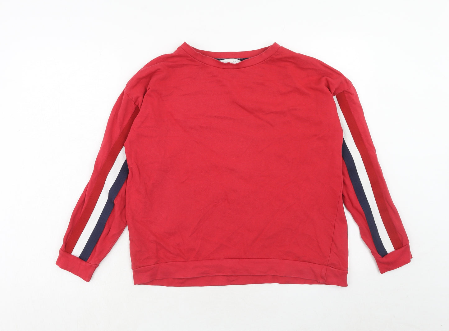 Amara Reya Womens Red Cotton Pullover Sweatshirt Size 10 Pullover