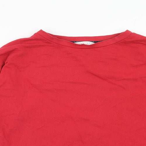 Amara Reya Womens Red Cotton Pullover Sweatshirt Size 10 Pullover