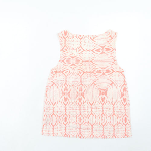Saint Tropez Clothing Womens Pink Geometric Viscose Basic Tank Size XS Scoop Neck