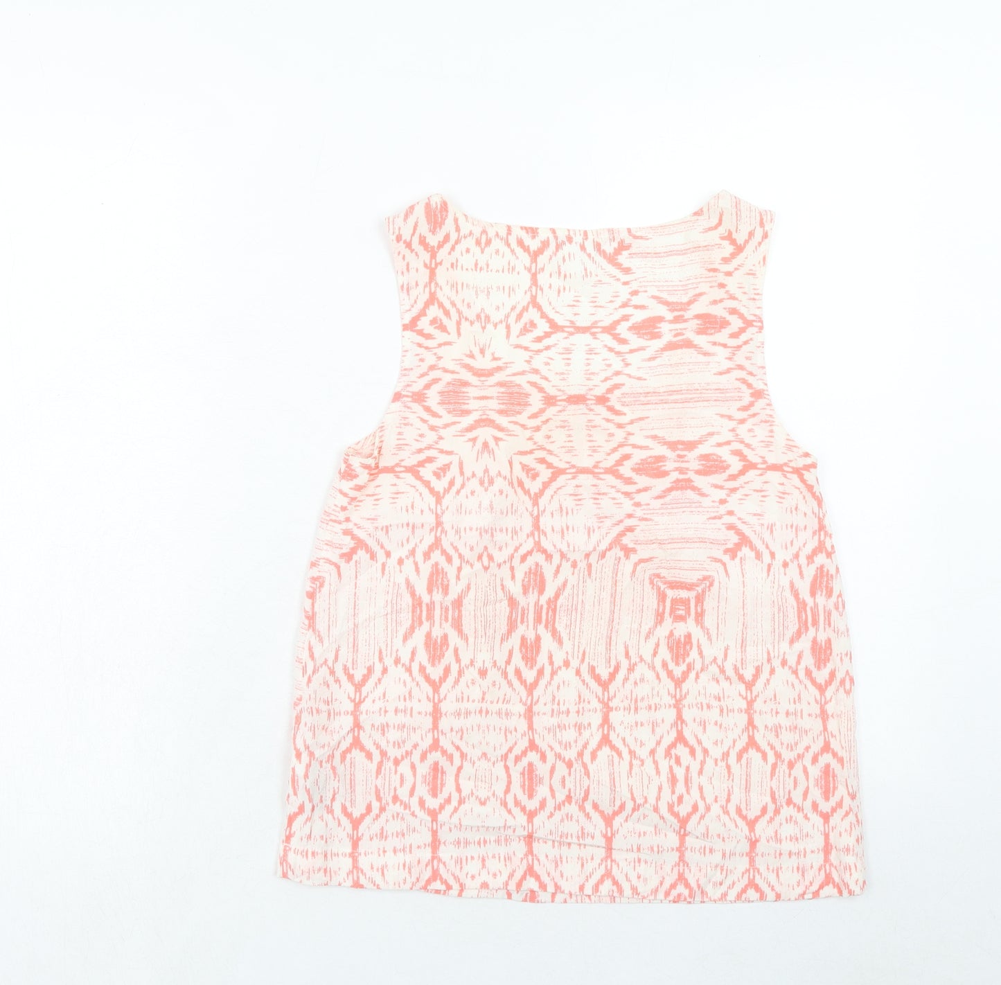 Saint Tropez Clothing Womens Pink Geometric Viscose Basic Tank Size XS Scoop Neck