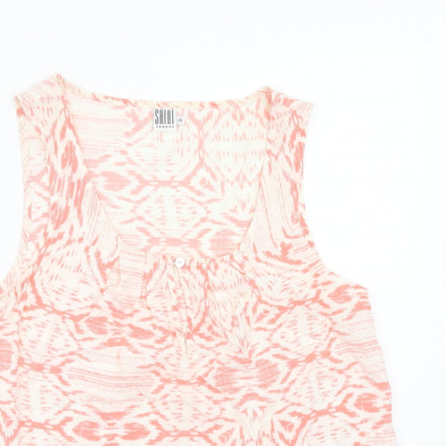 Saint Tropez Clothing Womens Pink Geometric Viscose Basic Tank Size XS Scoop Neck
