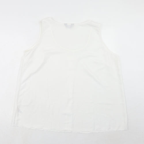 Yours Womens White Polyester Basic Tank Size 24 Scoop Neck