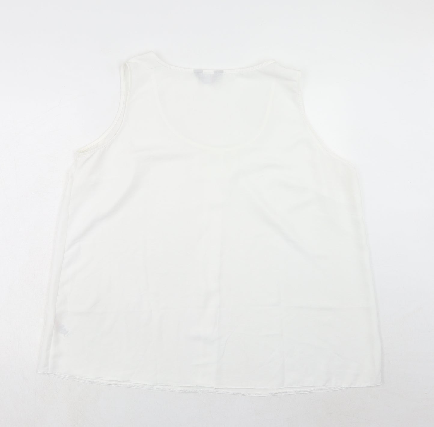 Yours Womens White Polyester Basic Tank Size 24 Scoop Neck