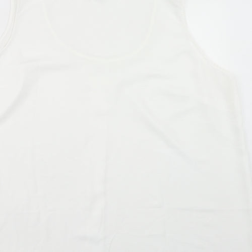 Yours Womens White Polyester Basic Tank Size 24 Scoop Neck