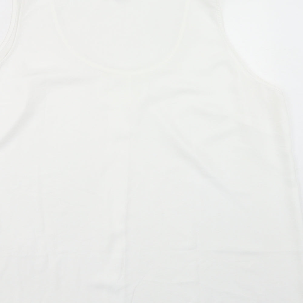 Yours Womens White Polyester Basic Tank Size 24 Scoop Neck