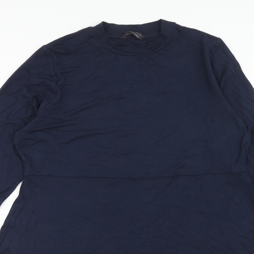 Marks and Spencer Womens Blue Viscose Skater Dress Size 16 Round Neck Pullover