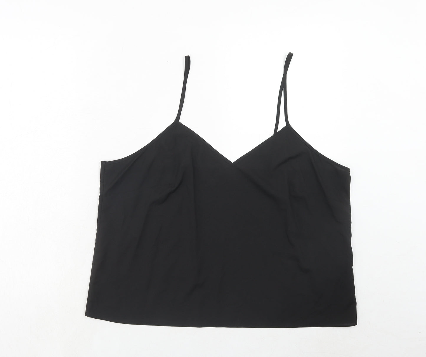 Marks and Spencer Womens Black Polyester Camisole Tank Size 18 V-Neck