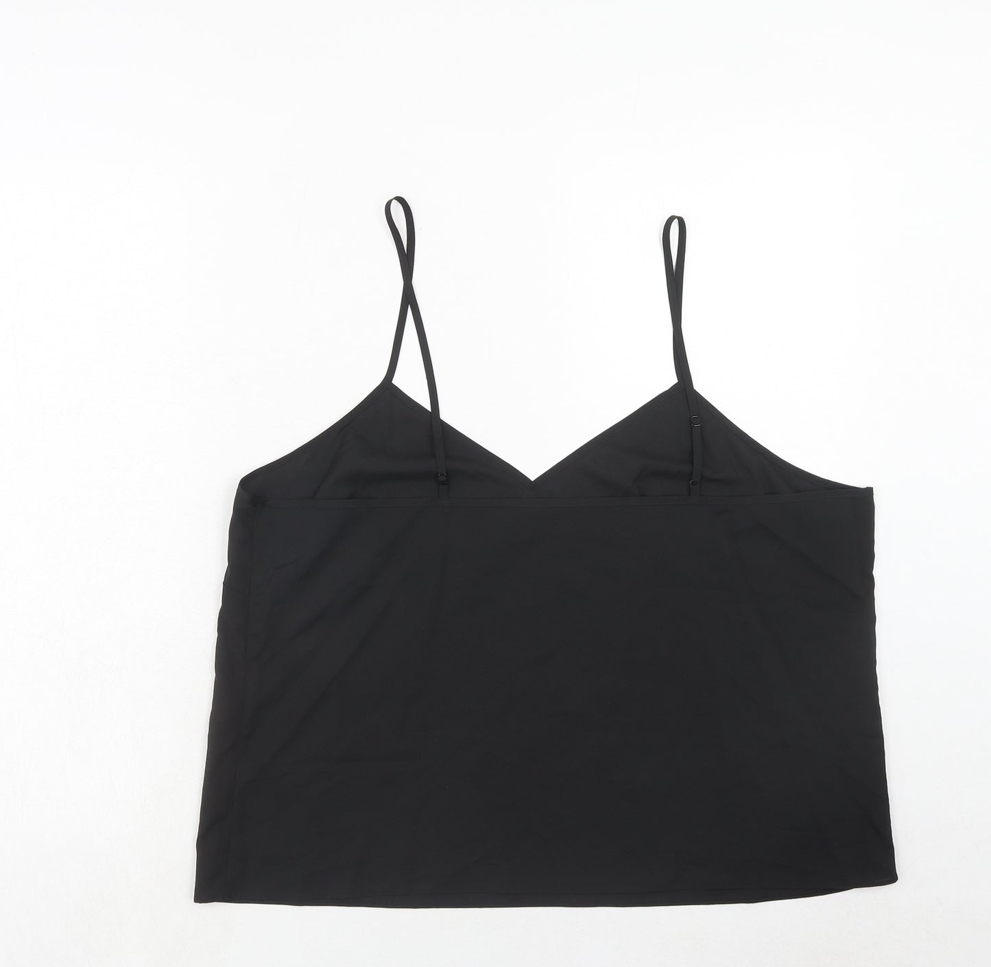 Marks and Spencer Womens Black Polyester Camisole Tank Size 18 V-Neck