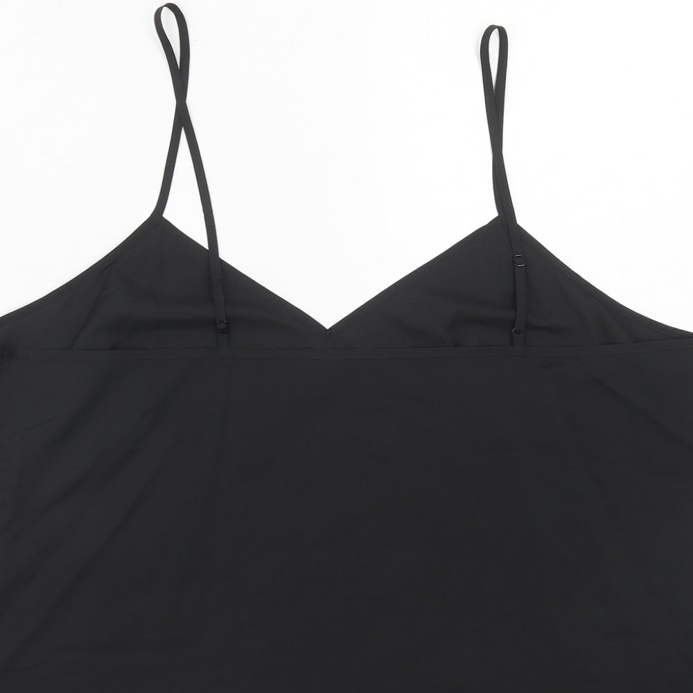 Marks and Spencer Womens Black Polyester Camisole Tank Size 18 V-Neck
