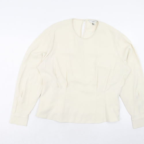 Marks and Spencer Womens Ivory Polyester Basic Blouse Size 18 Round Neck