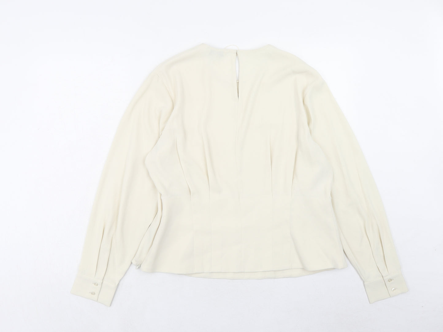 Marks and Spencer Womens Ivory Polyester Basic Blouse Size 18 Round Neck