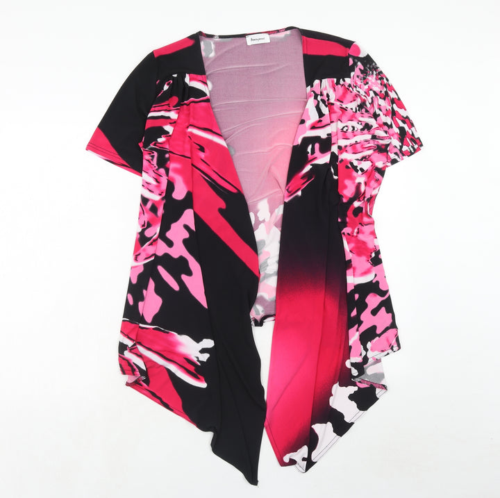 Anonymous Womens Pink V-Neck Polyester Cardigan Jumper Size 14