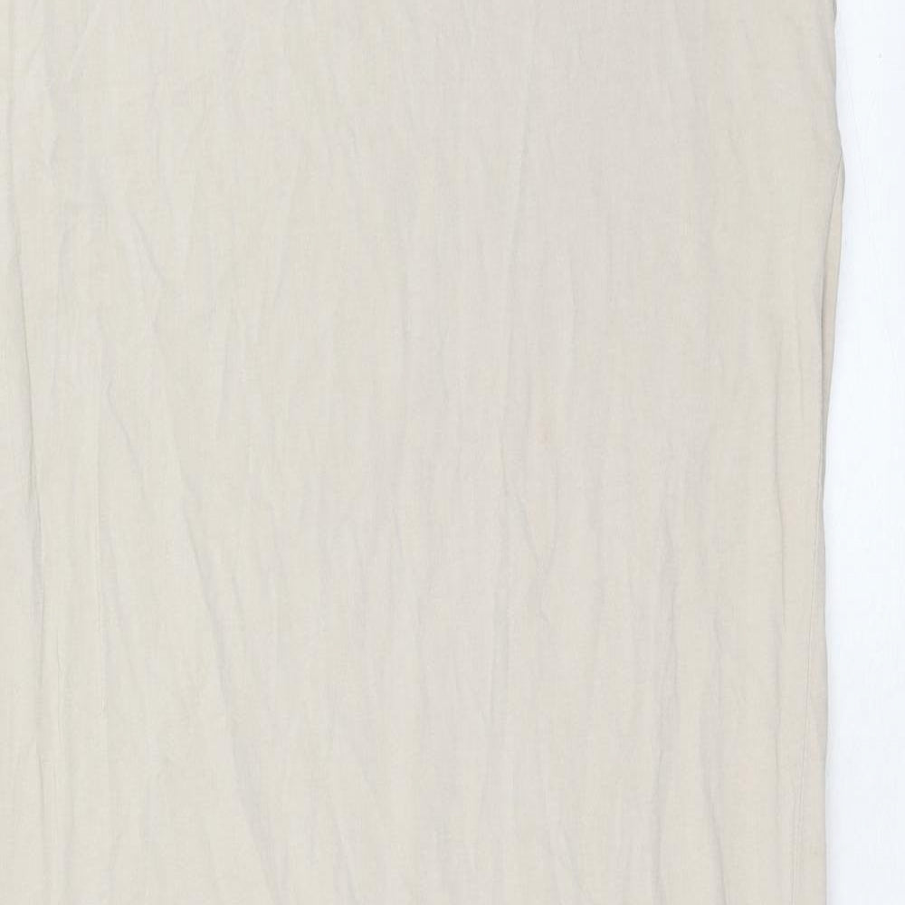 H&M Womens Beige Cotton T-Shirt Dress Size L Round Neck Pullover