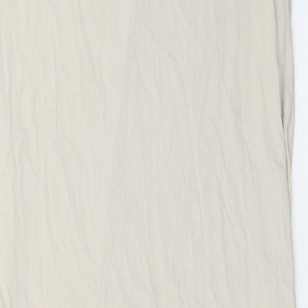 H&M Womens Beige Cotton T-Shirt Dress Size L Round Neck Pullover