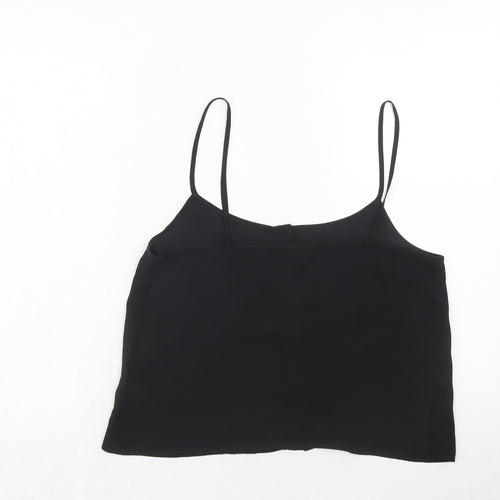 Topshop Womens Black Polyester Basic Tank Size 12 Round Neck