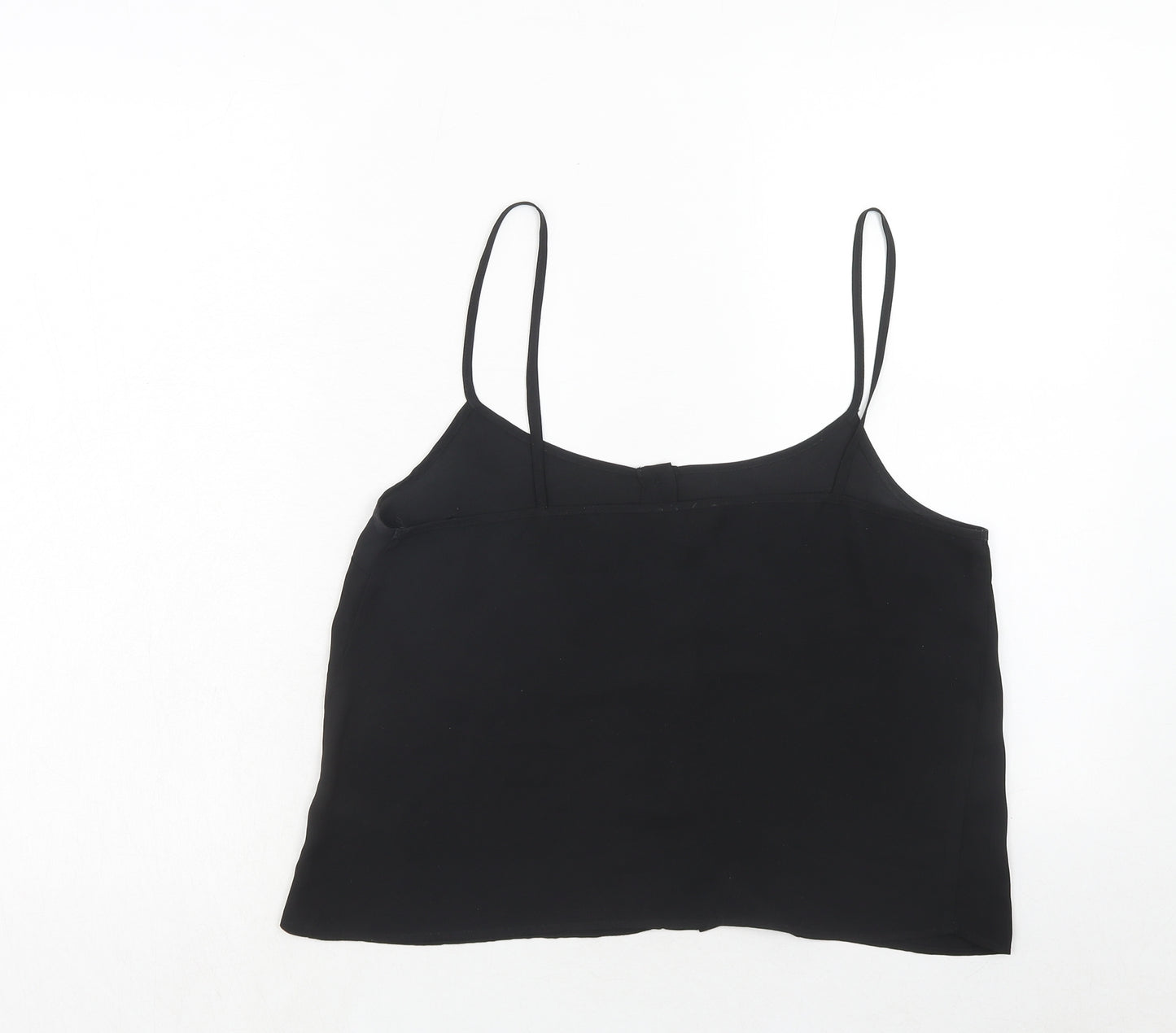 Topshop Womens Black Polyester Basic Tank Size 12 Round Neck