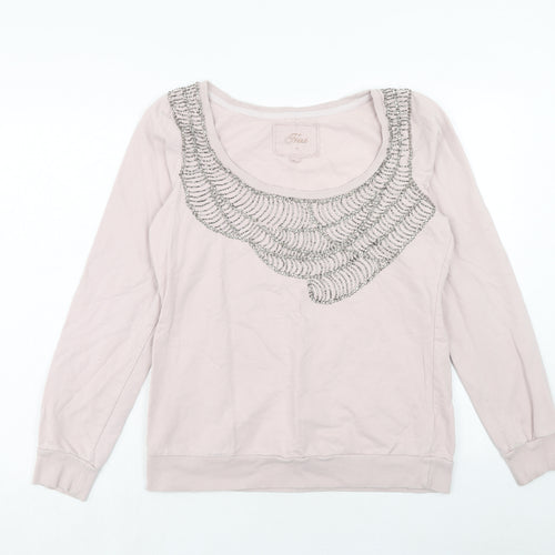 NEXT Womens Pink Cotton Pullover Sweatshirt Size 14 Pullover