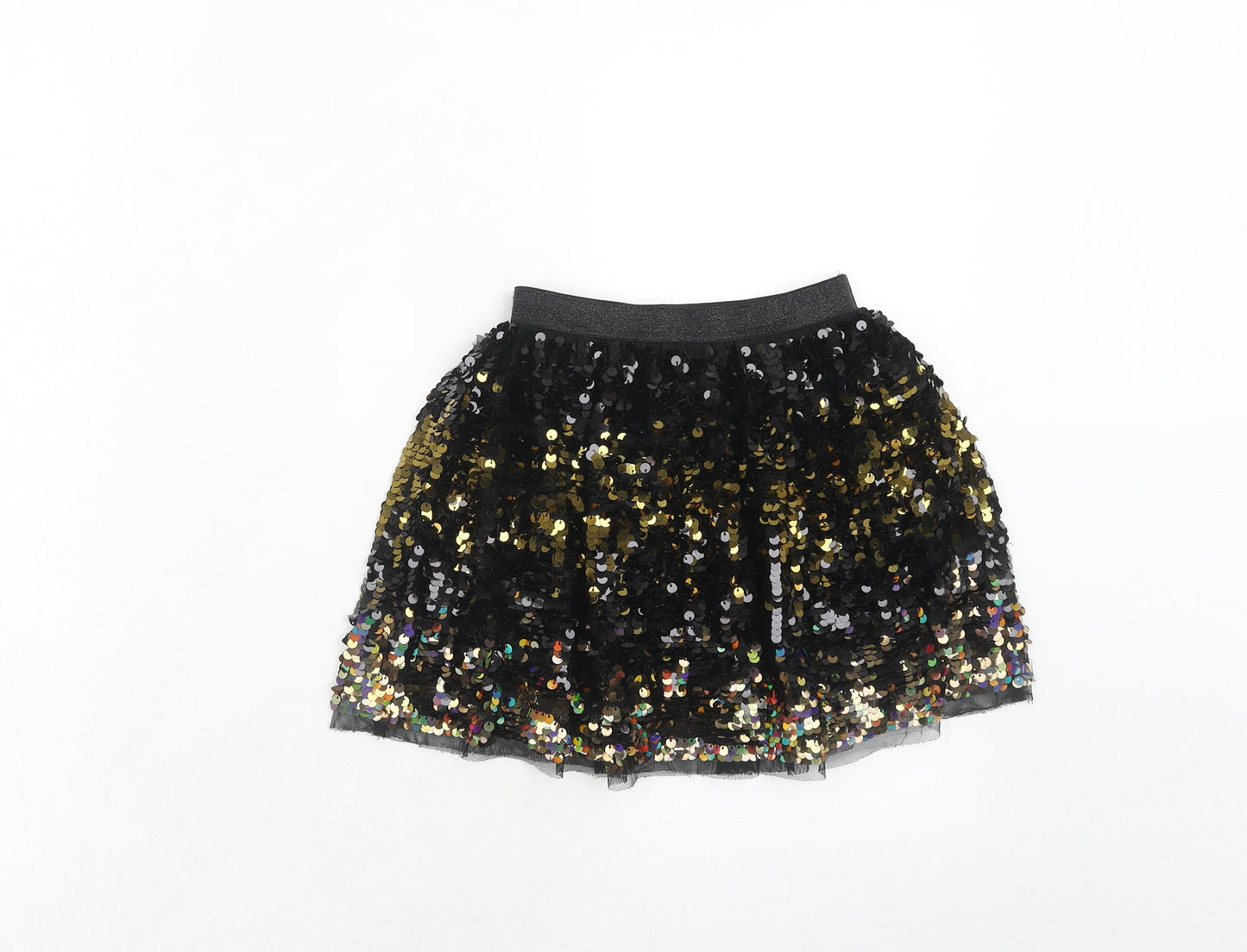NEXT Girls Black Polyester Skater Skirt Size 4 Years Regular Pull On