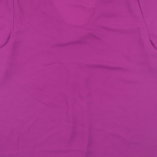 Bonmarché Womens Purple Polyester Basic Blouse Size 12 V-Neck