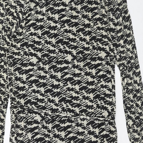 Marks and Spencer Womens Black Geometric Polyester Maxi Size 20 Boat Neck Pullover