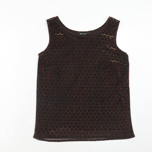 Berkertex Womens Brown Nylon Basic Tank Size 14 Round Neck