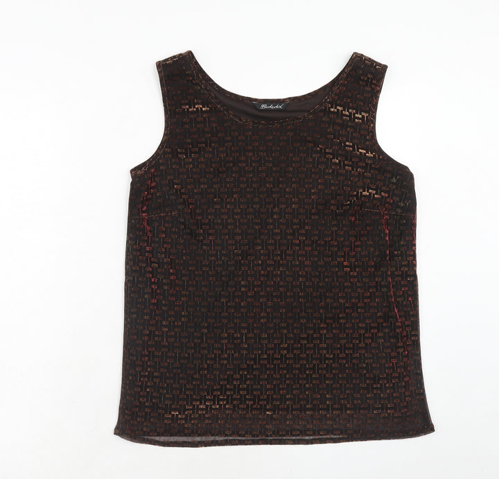 Berkertex Womens Brown Nylon Basic Tank Size 14 Round Neck