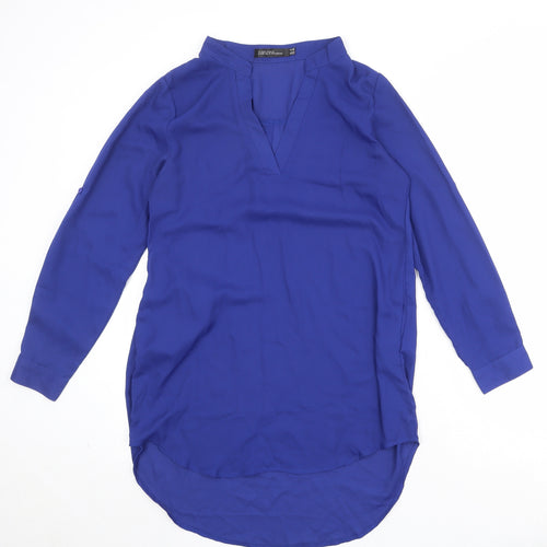 Zanzea Womens Blue Polyester Basic Blouse Size 12 V-Neck