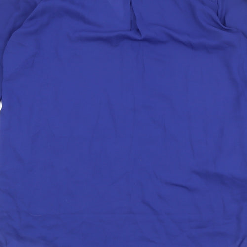 Zanzea Womens Blue Polyester Basic Blouse Size 12 V-Neck