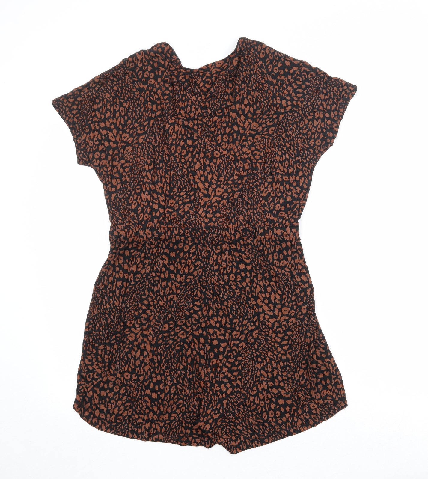 Capsule Womens Brown Animal Print Viscose Playsuit One-Piece Size 14 Pullover - Leopard Print