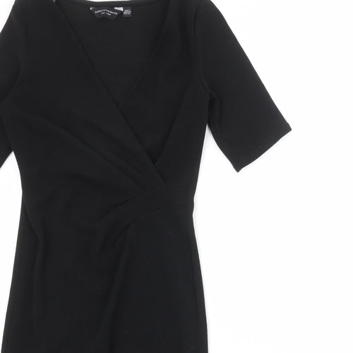 Dorothy Perkins Womens Black Polyester A-Line Size 8 V-Neck Pullover