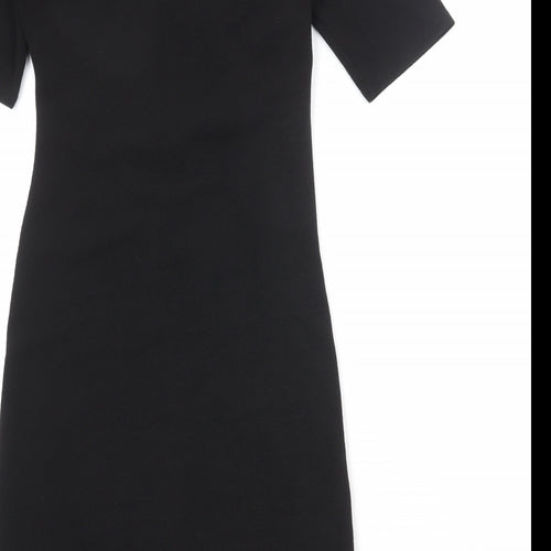 Dorothy Perkins Womens Black Polyester A-Line Size 8 V-Neck Pullover