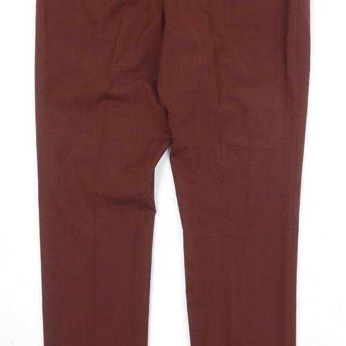 NEXT Mens Brown Wool Chino Trousers Size 36 in Regular Zip