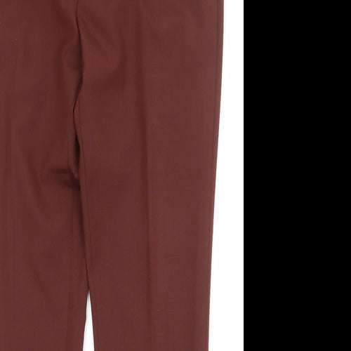 NEXT Mens Brown Wool Chino Trousers Size 36 in Regular Zip