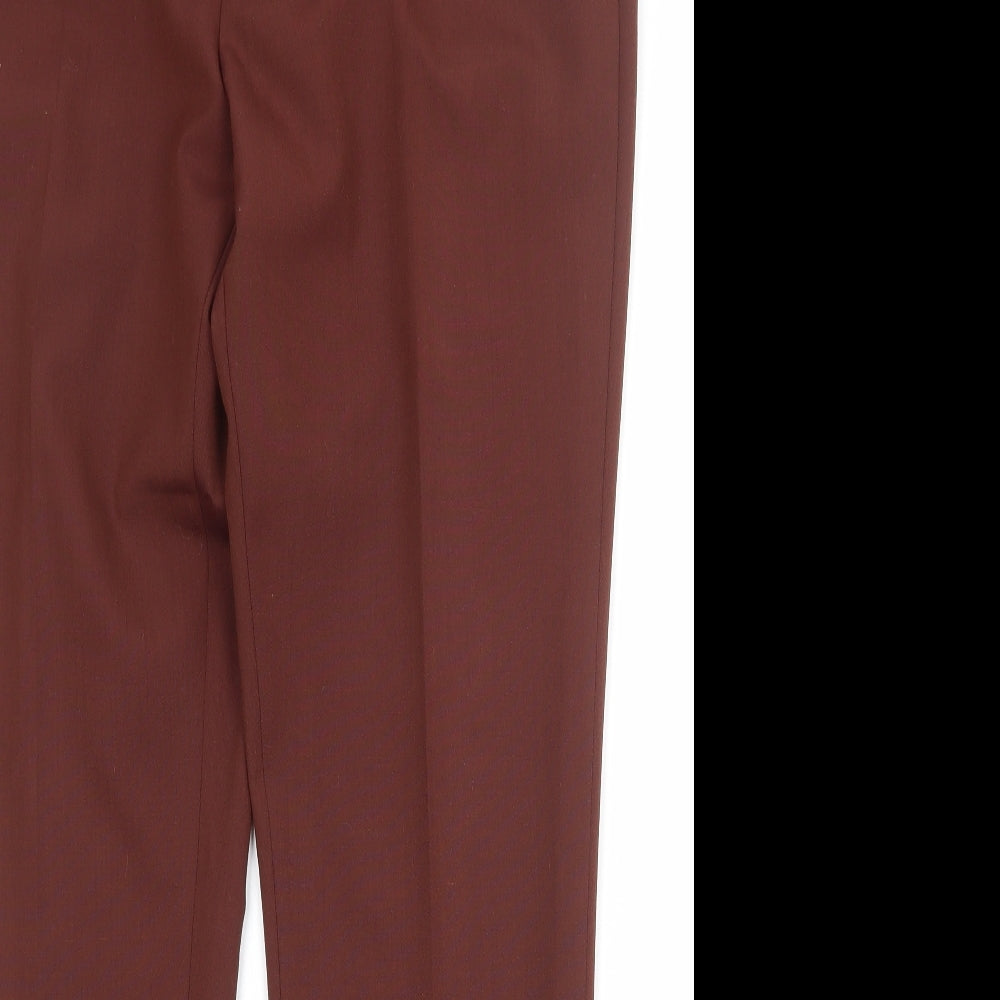 NEXT Mens Brown Wool Chino Trousers Size 36 in Regular Zip