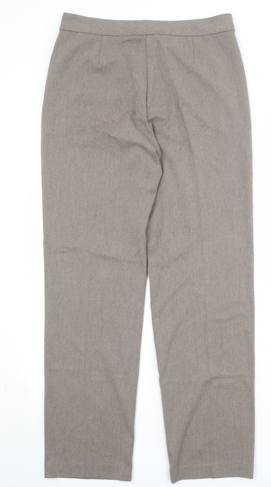 MARKS Womens Beige Polyester Trousers Size 10 Regular Zip