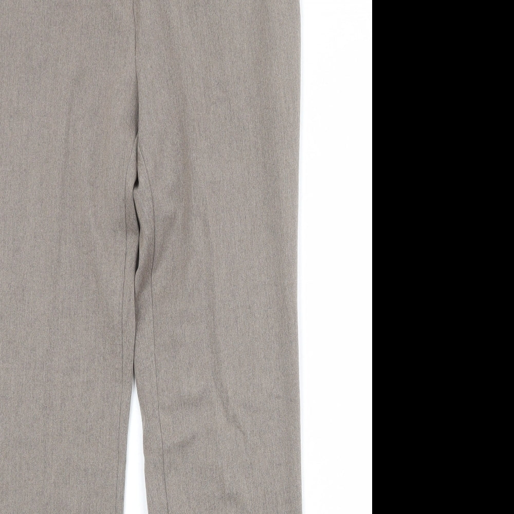MARKS Womens Beige Polyester Trousers Size 10 Regular Zip