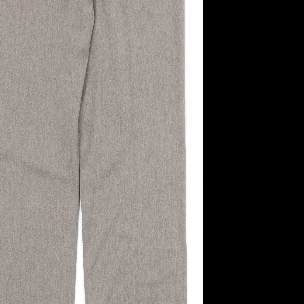 MARKS Womens Beige Polyester Trousers Size 10 Regular Zip