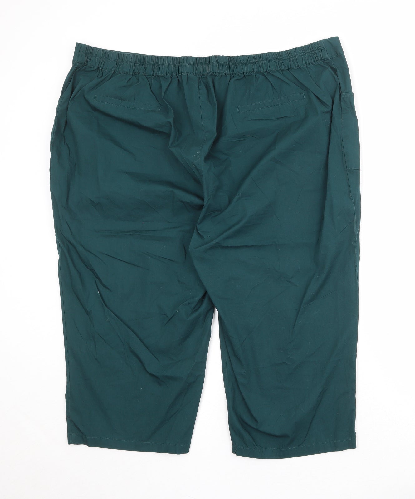 Anthology Womens Green Cotton Trousers Size 28 Regular