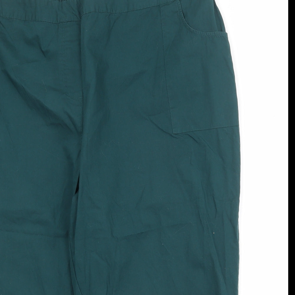 Anthology Womens Green Cotton Trousers Size 28 Regular