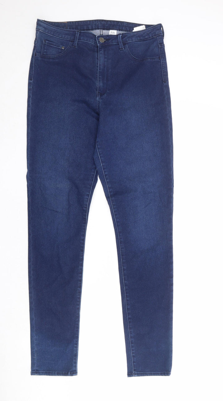 H&M Womens Blue Cotton Skinny Jeans Size 36 in Regular Zip
