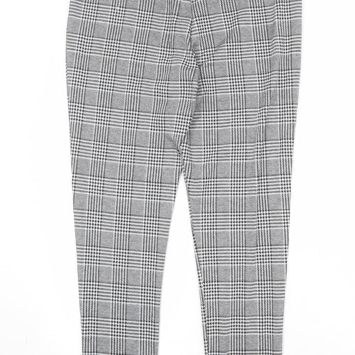 Select Womens Black Geometric Polyester Trousers Size 12 Regular Zip