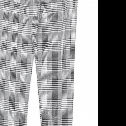 Select Womens Black Geometric Polyester Trousers Size 12 Regular Zip
