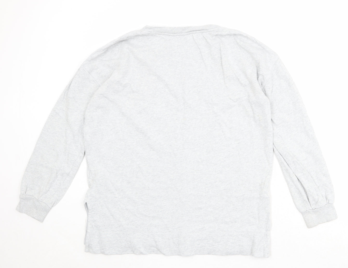 Marks and Spencer Womens Grey 100% Cotton Pullover Sweatshirt Size 12 Pullover - Optimist